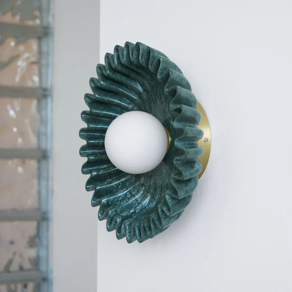 Skyler Unusual Round Marble Glass Wall Lamp