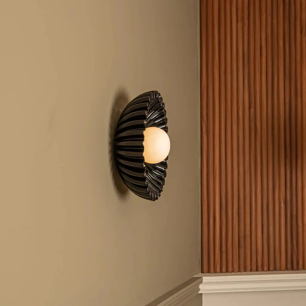 Skyler Unusual Round Marble Glass Wall Lamp