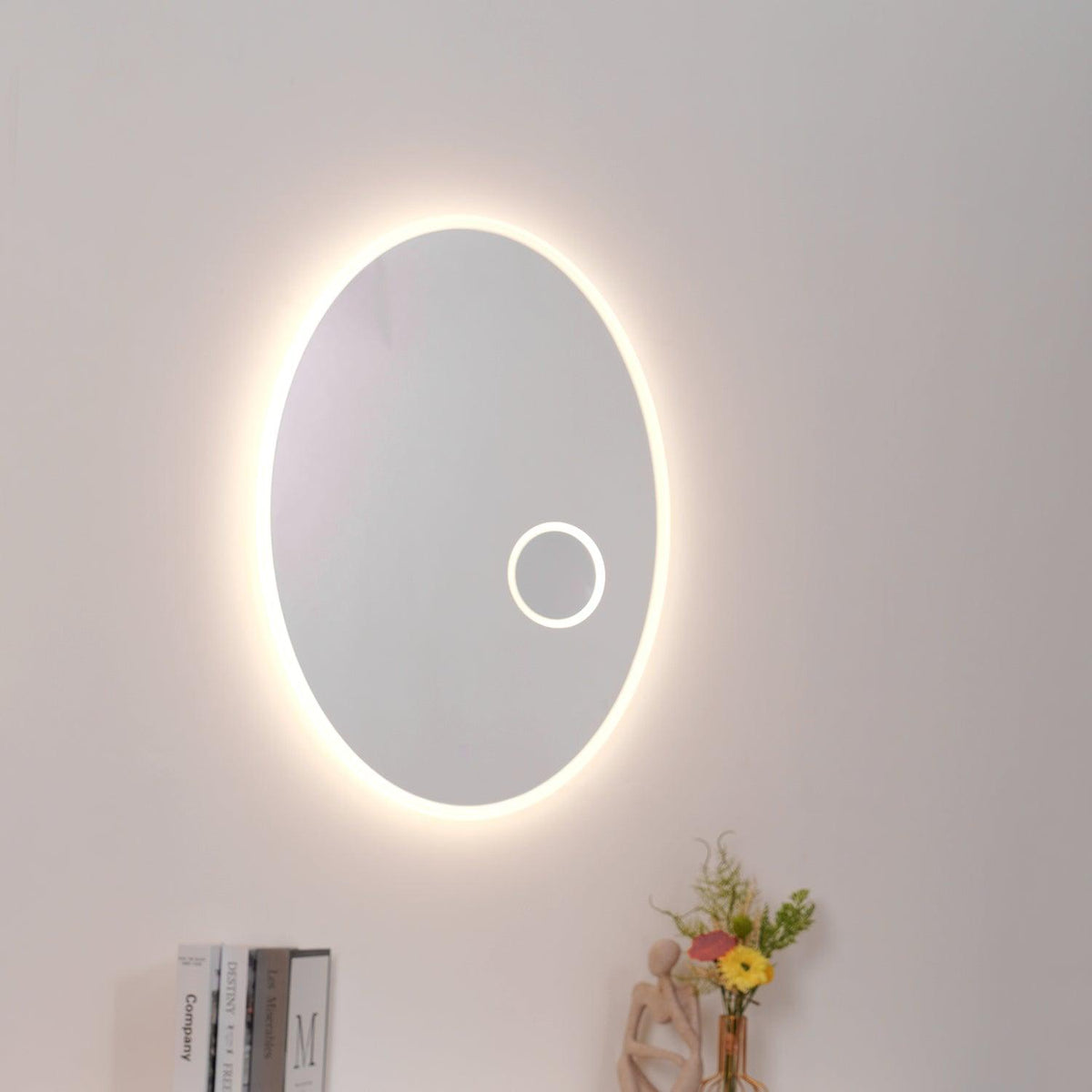 Ovariel aplique de pared oval con espejo de plástico