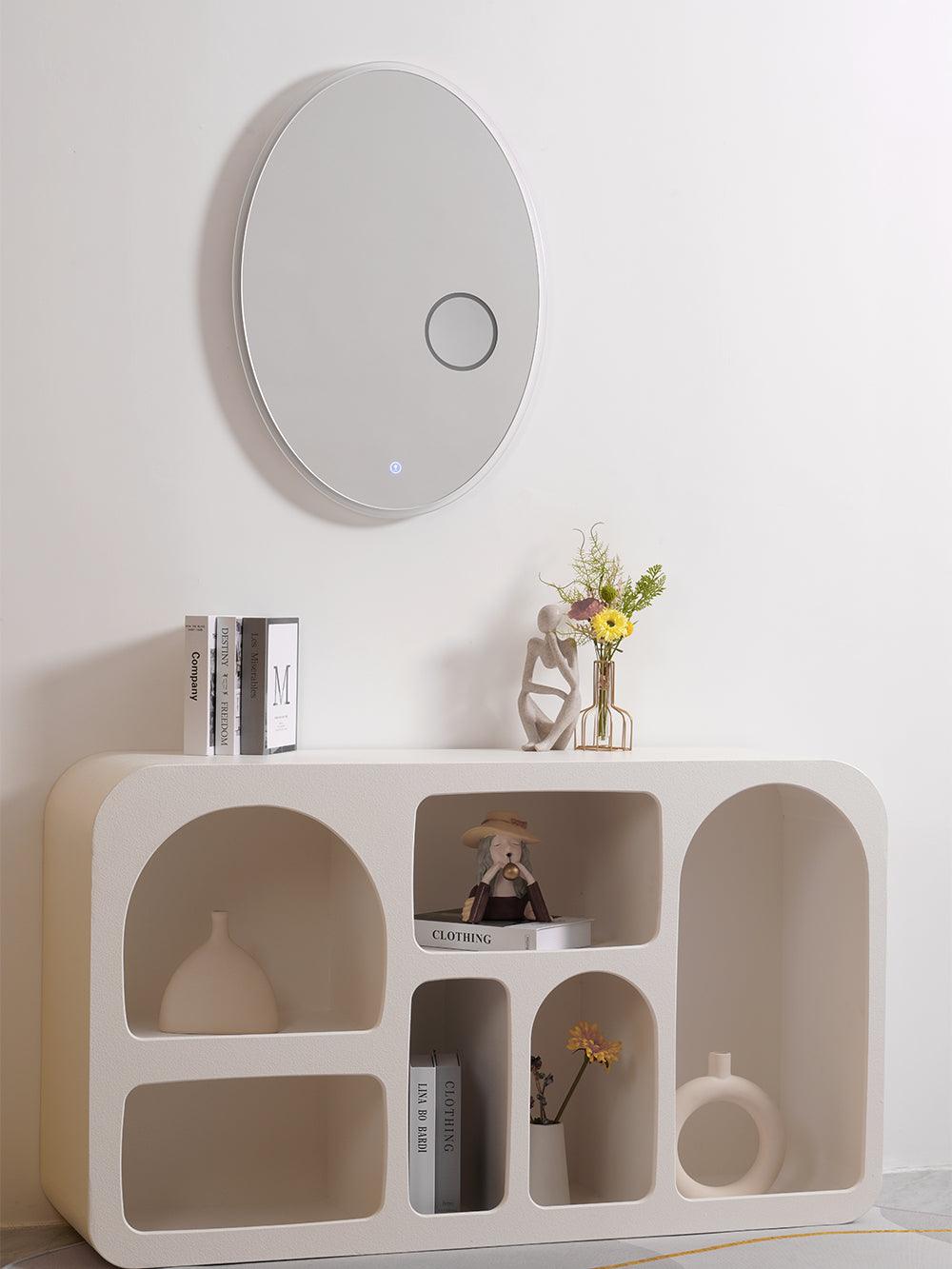 Ovariel aplique de pared oval con espejo de plástico