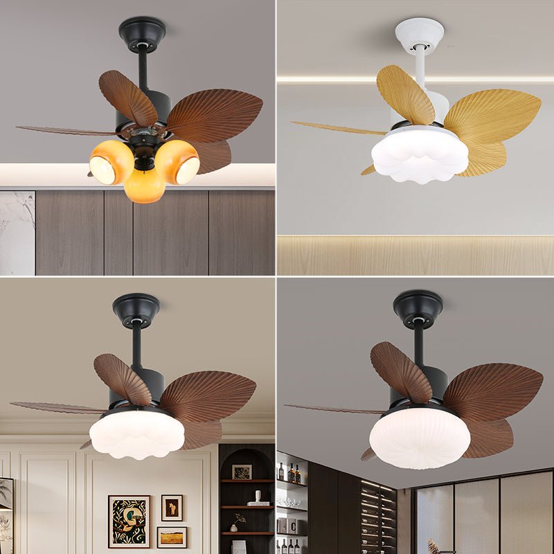 Alduena ventilador de techo con luz de madera tropical
