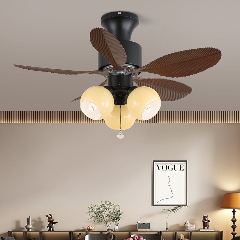 Celoine ventilador de techo con luz Tropical de vidrio