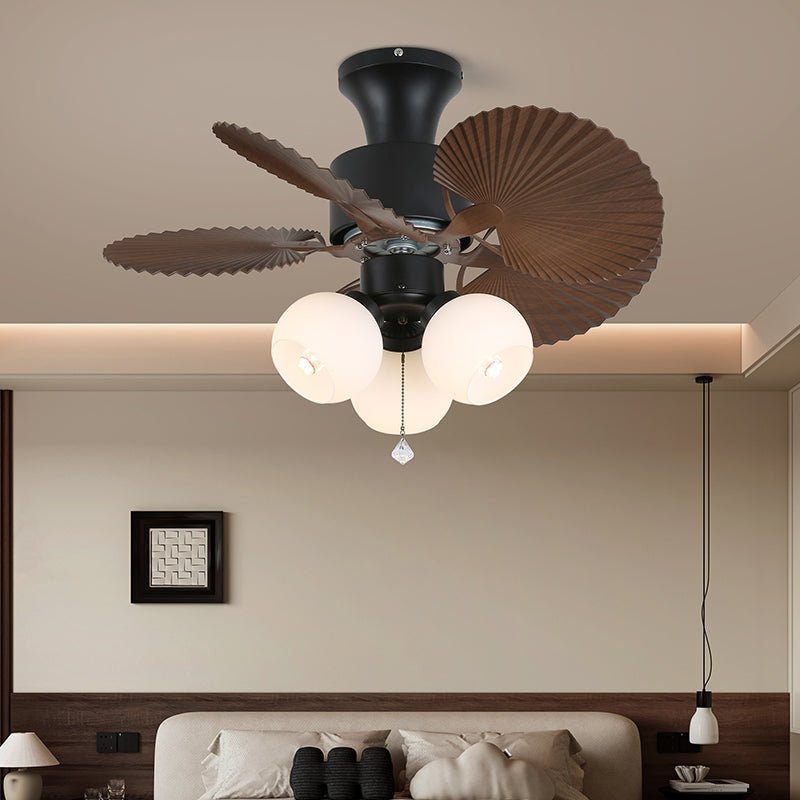 Celoine ventilador de techo con luz Tropical de vidrio