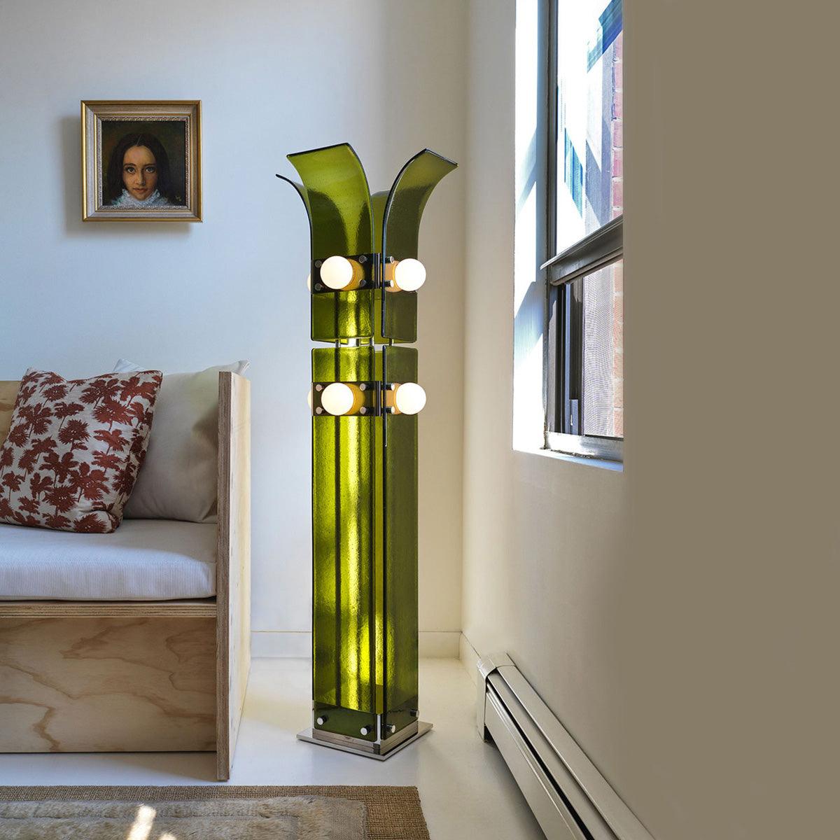 Niranaine lámpara de pie Art Deco de acrílico