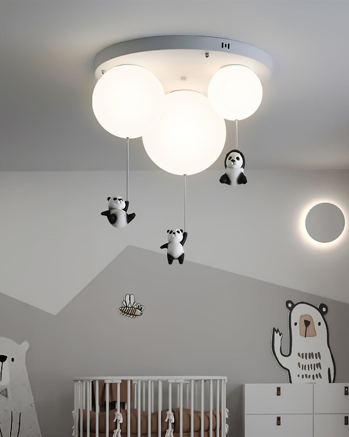 Yrath lámpara de techo elegancia Panda de vidrio