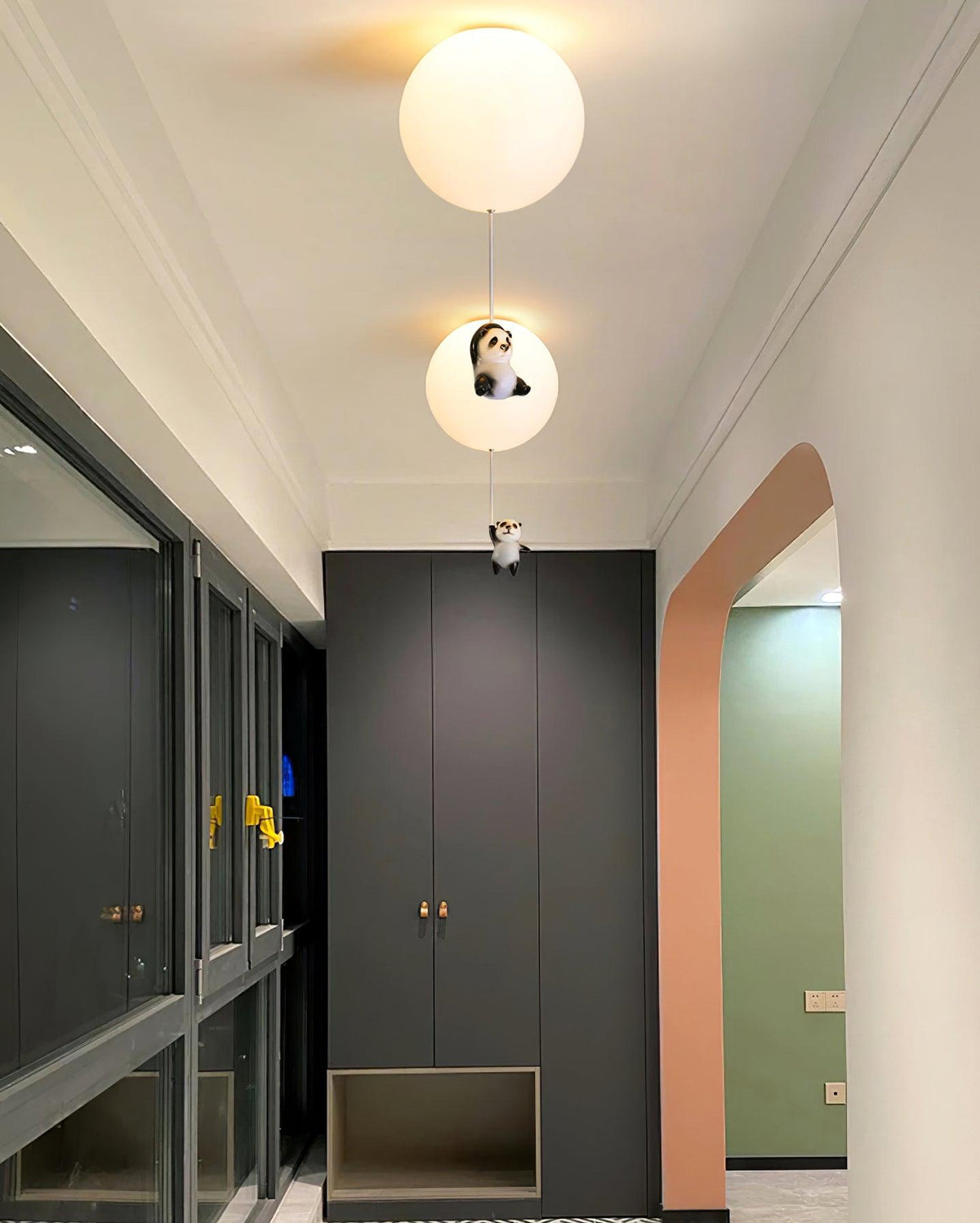 Yrath lámpara de techo elegancia Panda de vidrio