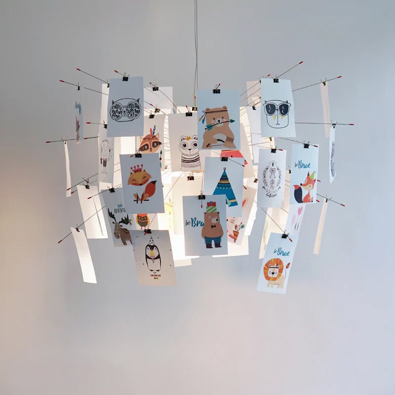 Lunerira lámpara de araña papel Personalizable Creativo