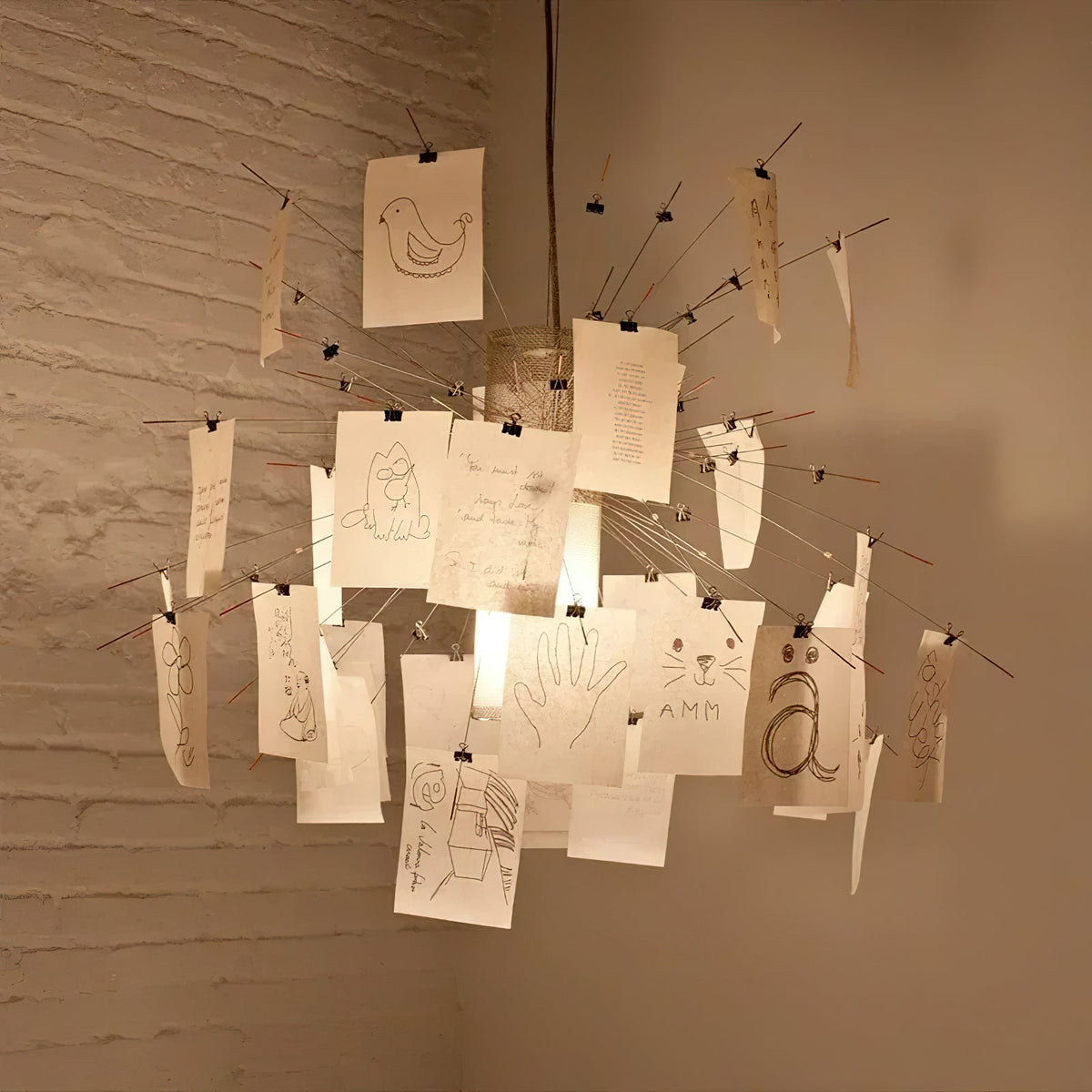 Lunerira lámpara de araña papel Personalizable Creativo