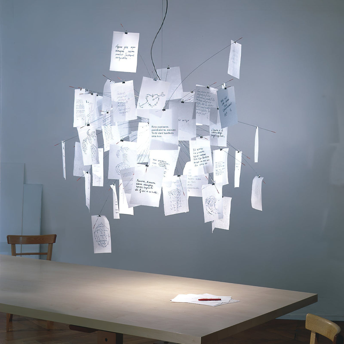 Lunerira lámpara de araña papel Personalizable Creativo