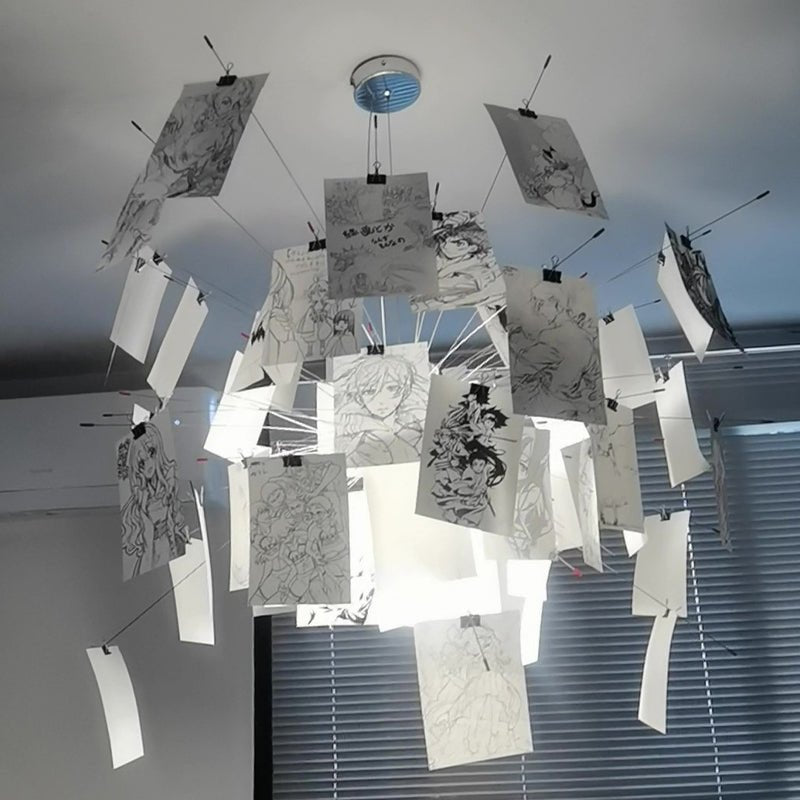 Lunerira lámpara de araña papel Personalizable Creativo