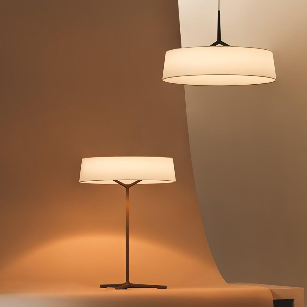 Linivira lámpara de mesa de tejido escandinava
