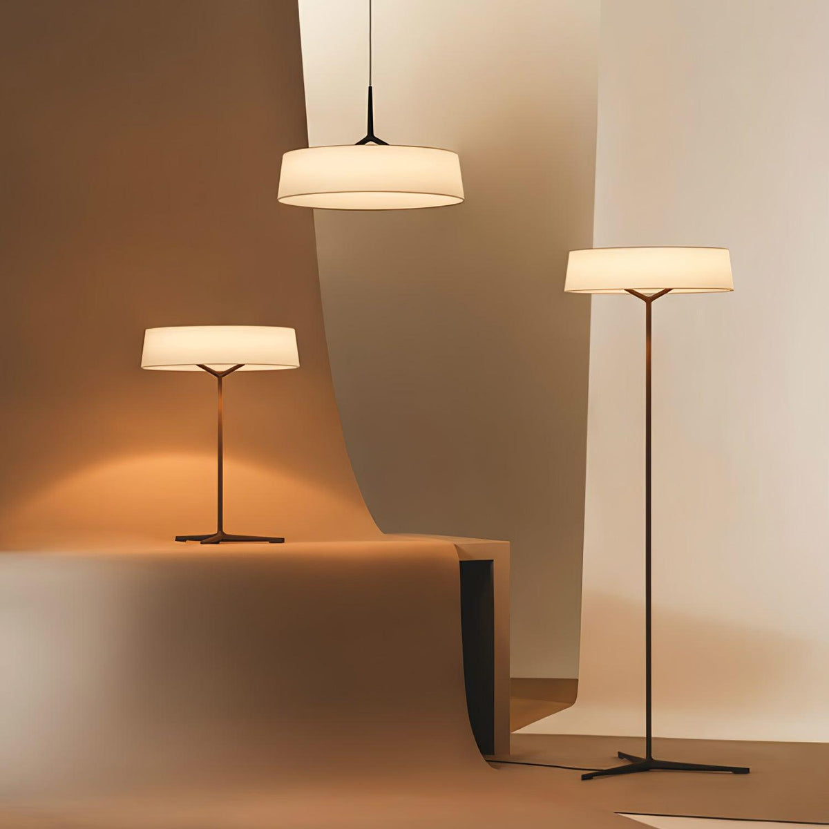 Linivira lámpara de mesa de tejido escandinava