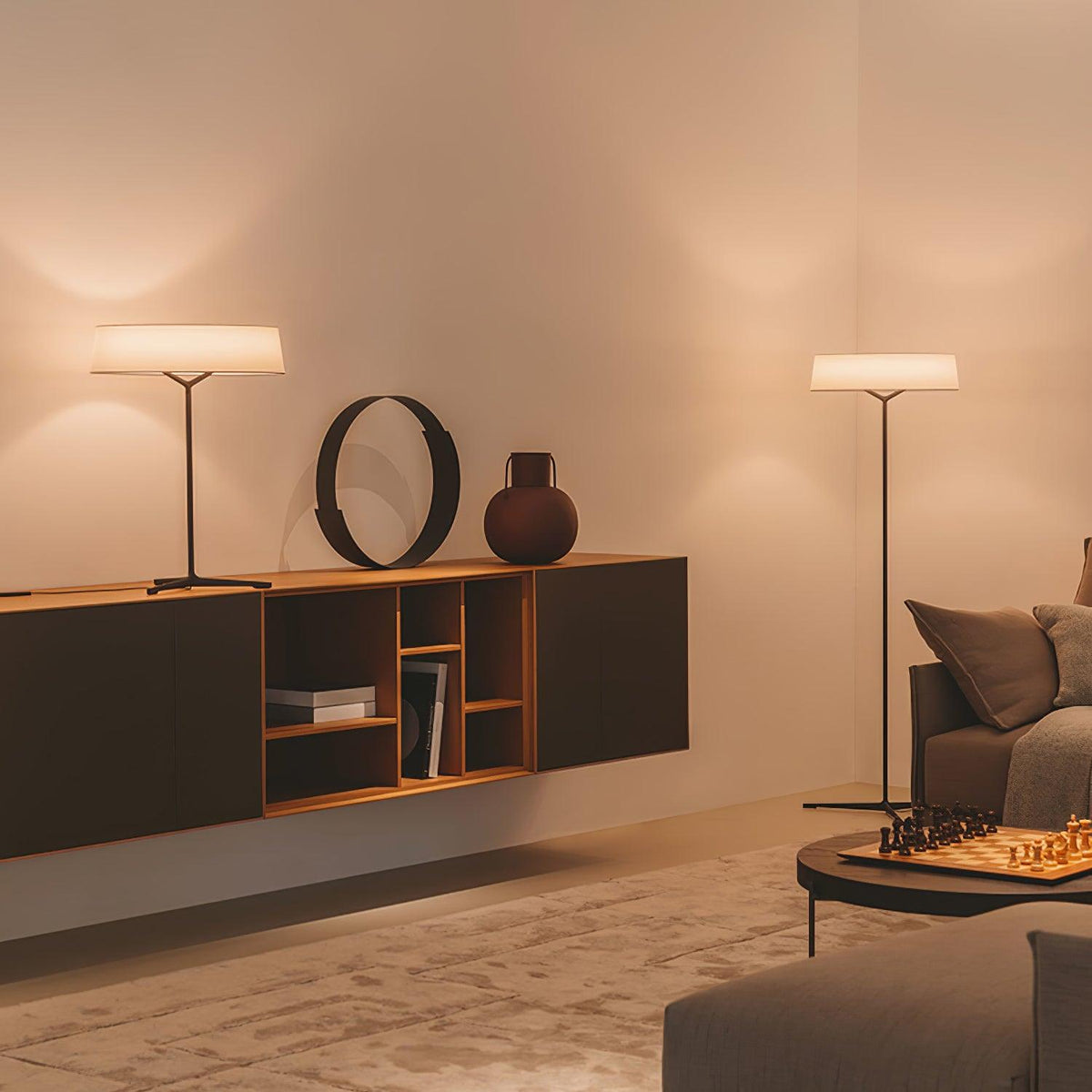 Linivira lámpara de mesa de tejido escandinava