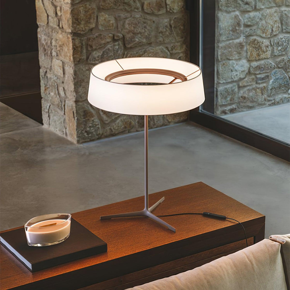 Linivira lámpara de mesa de tejido escandinava