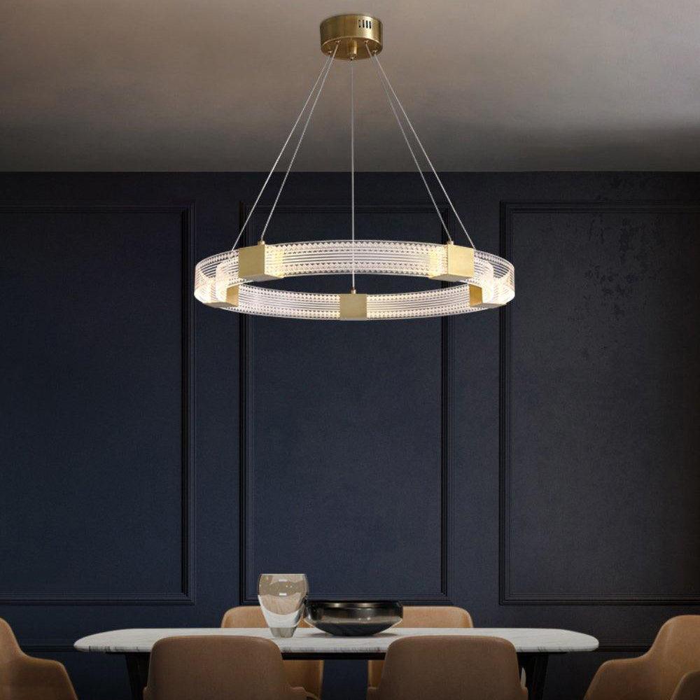 Eurdora lámpara de araña moderna minimalista anillo LED