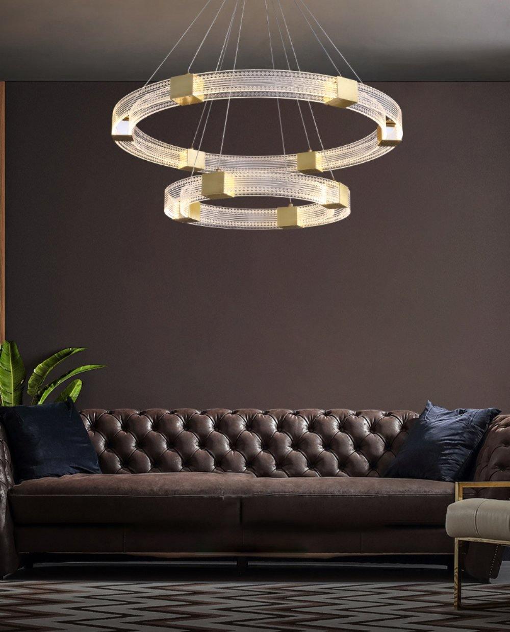 Eurdora lámpara de araña moderna minimalista anillo LED