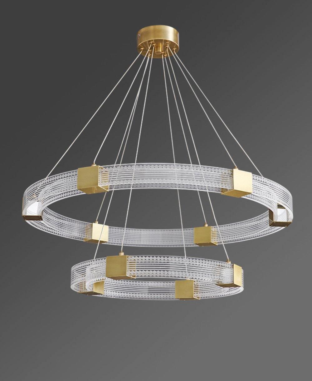 Eurdora lámpara de araña moderna minimalista anillo LED
