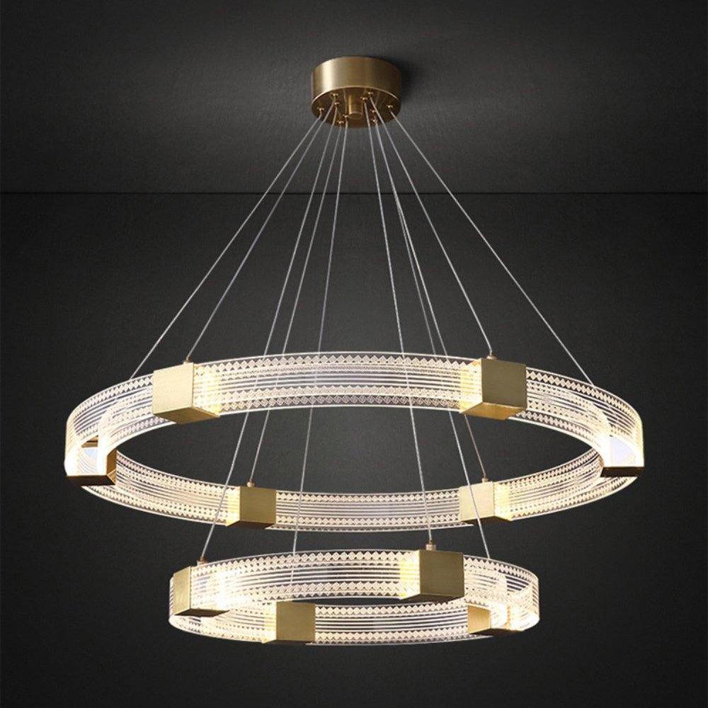 Eurdora lámpara de araña moderna minimalista anillo LED