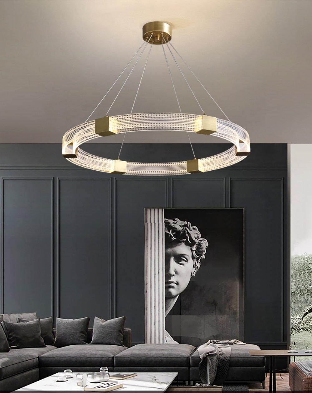 Eurdora lámpara de araña moderna minimalista anillo LED