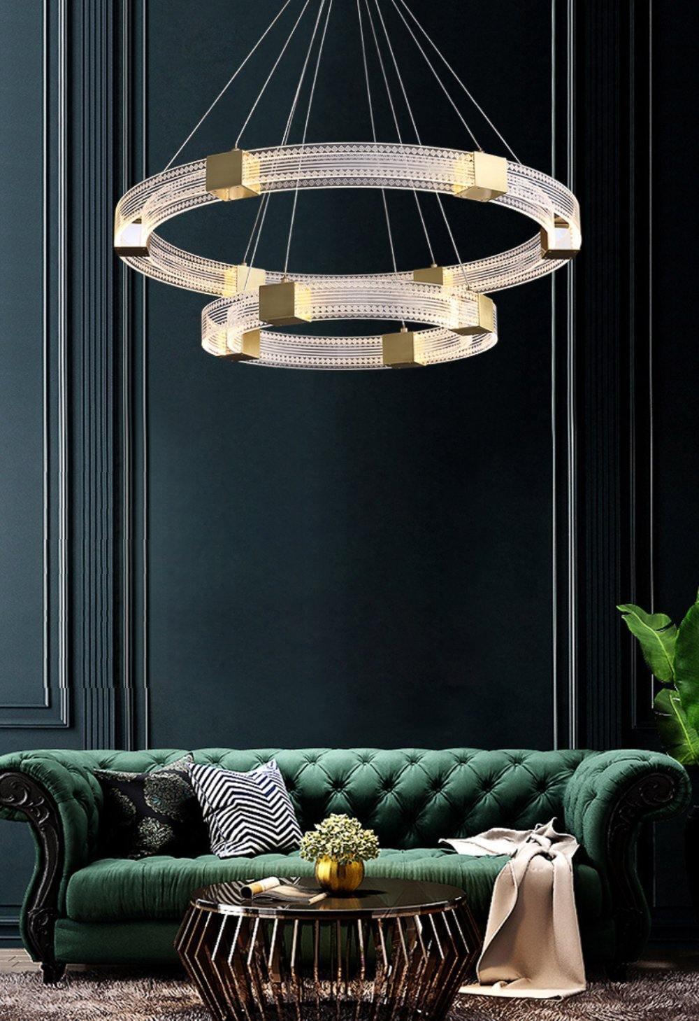 Eurdora lámpara de araña moderna minimalista anillo LED