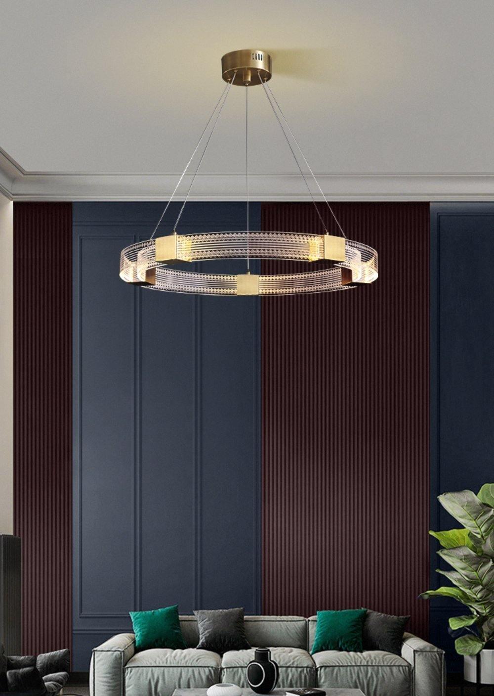Eurdora lámpara de araña moderna minimalista anillo LED
