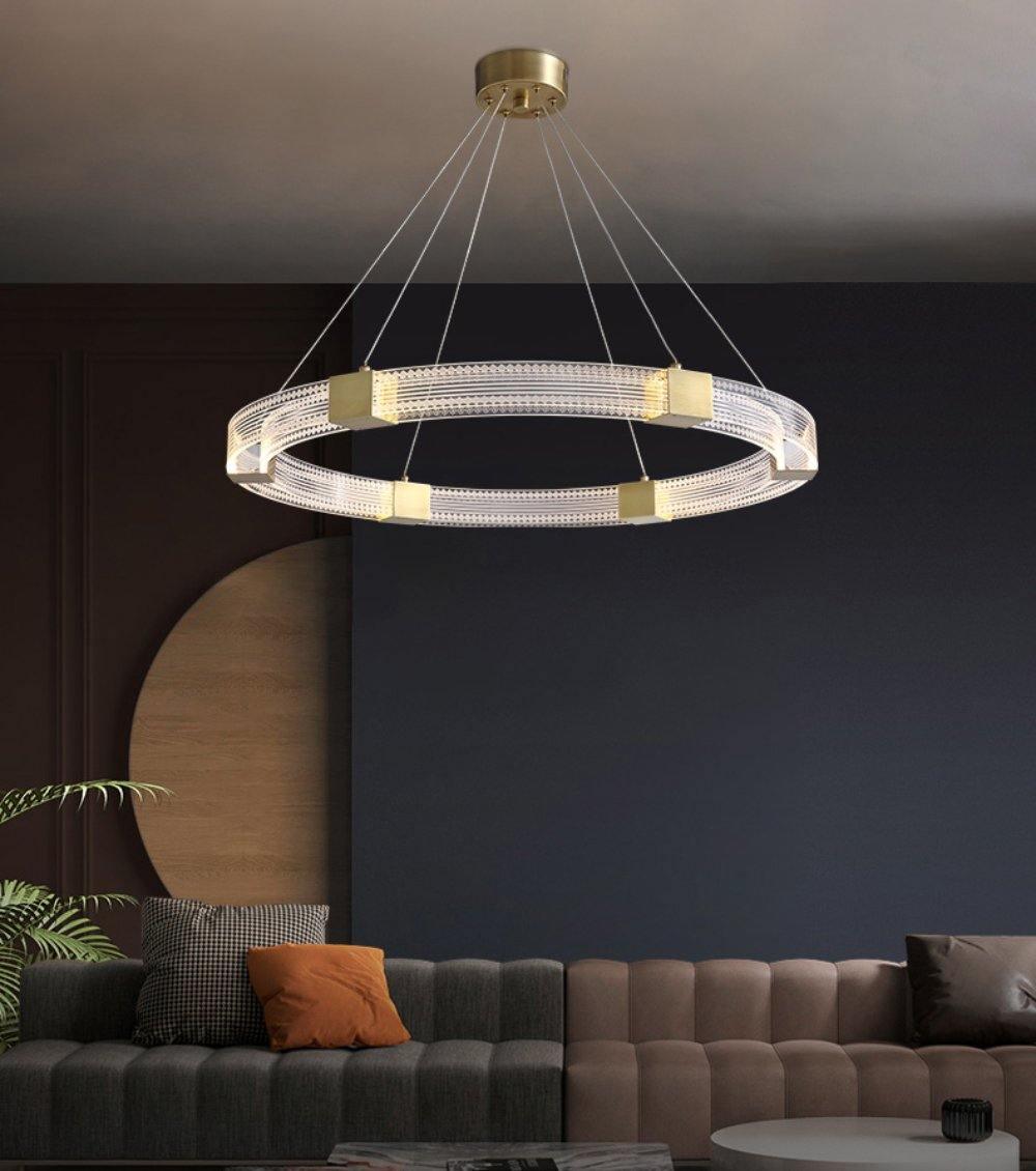 Eurdora lámpara de araña moderna minimalista anillo LED