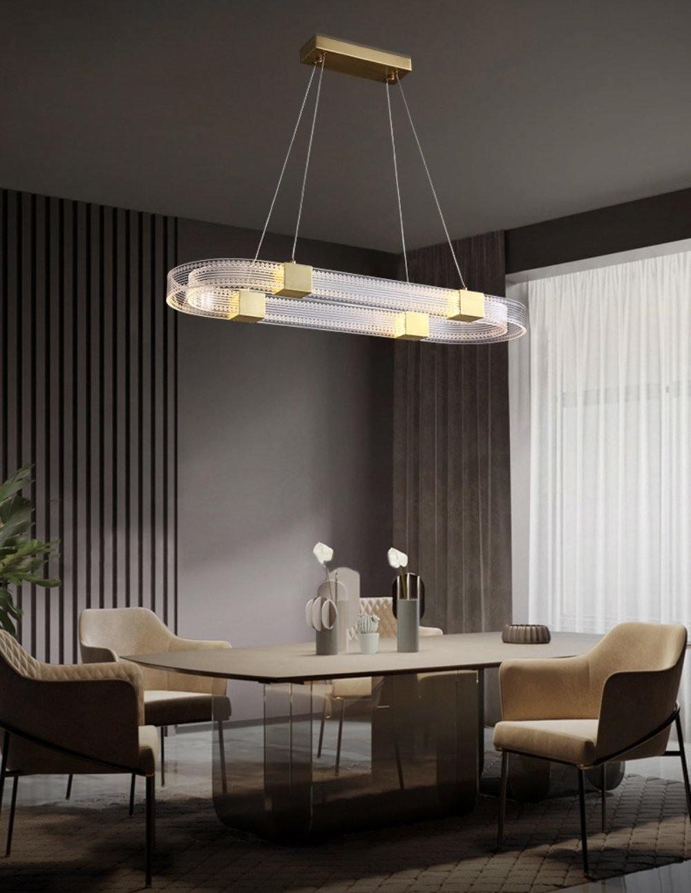 Eurdora lámpara de araña moderna minimalista anillo LED