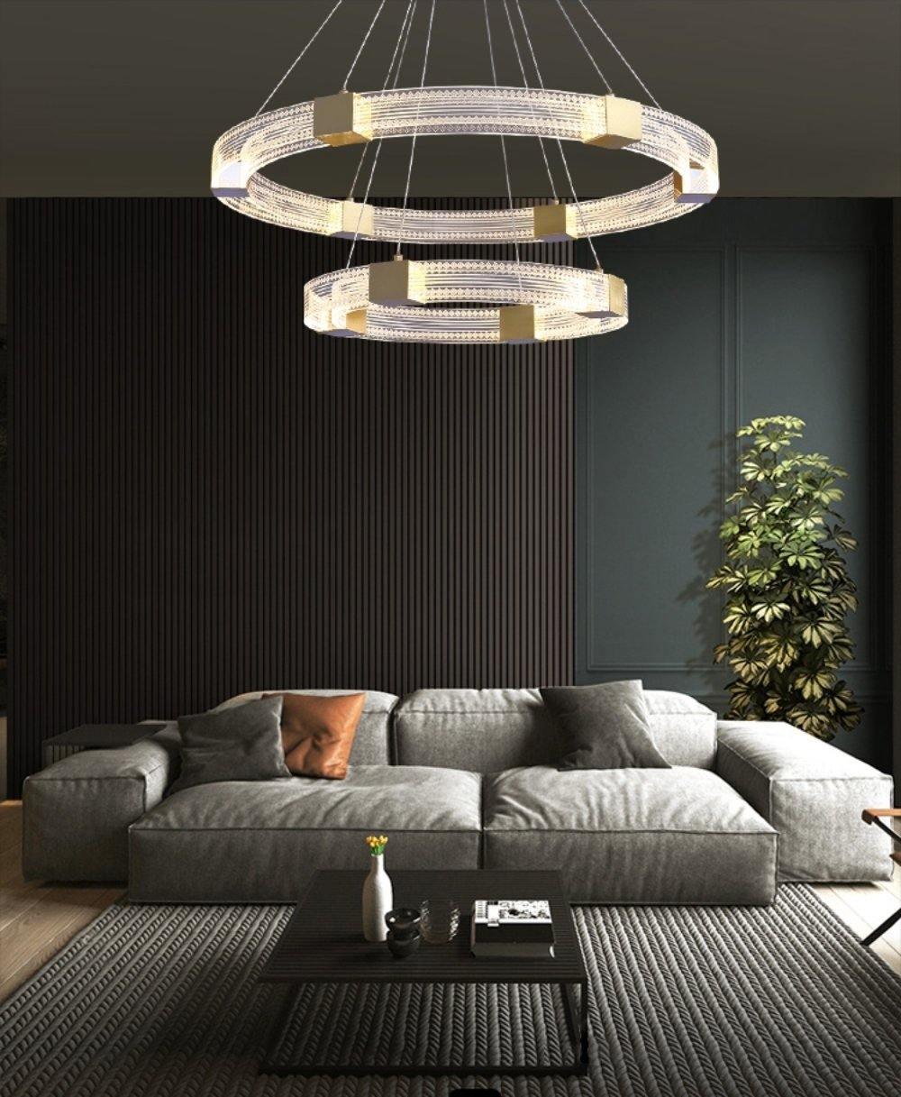 Eurdora lámpara de araña moderna minimalista anillo LED