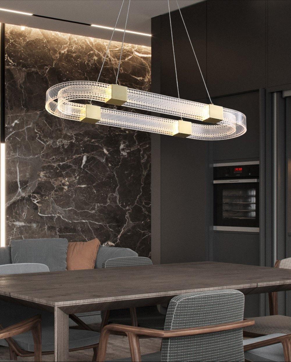 Eurdora lámpara de araña moderna minimalista anillo LED