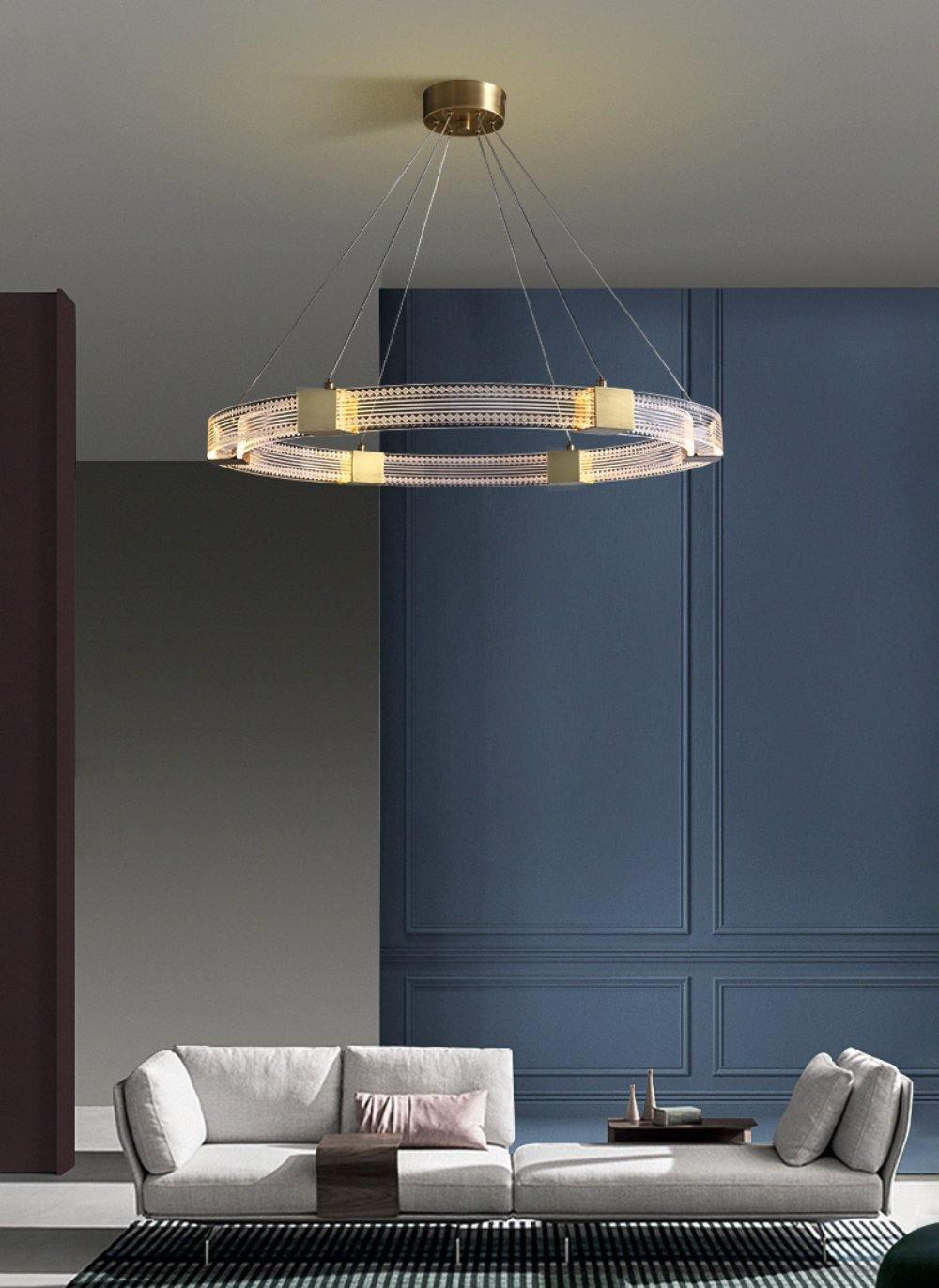 Eurdora lámpara de araña moderna minimalista anillo LED