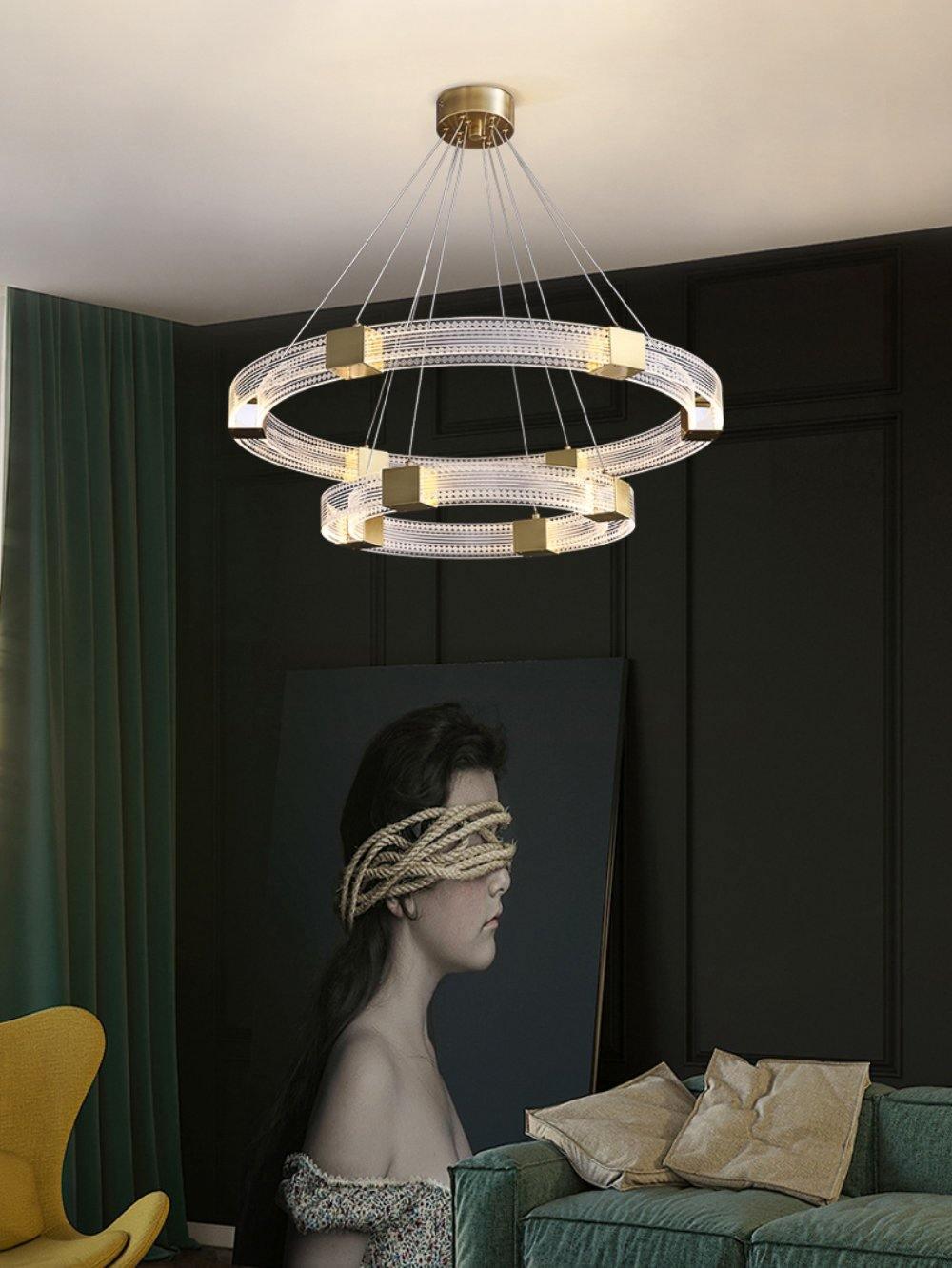 Eurdora lámpara de araña moderna minimalista anillo LED