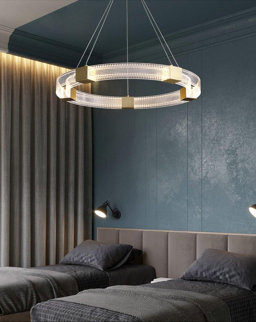 Eurdora lámpara de araña moderna minimalista anillo LED