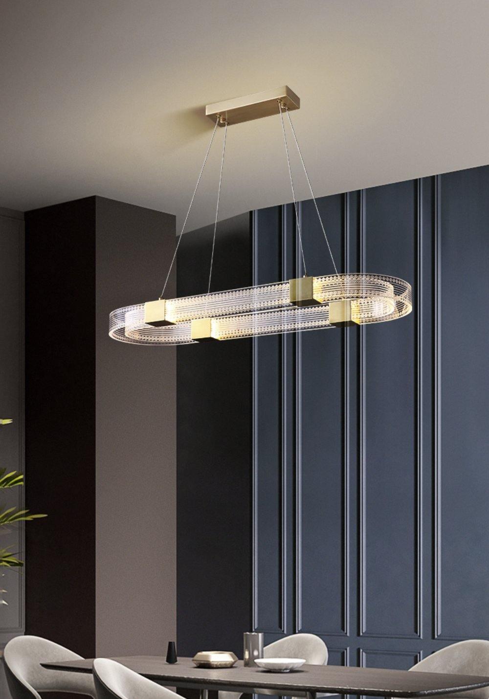 Eurdora lámpara de araña moderna minimalista anillo LED