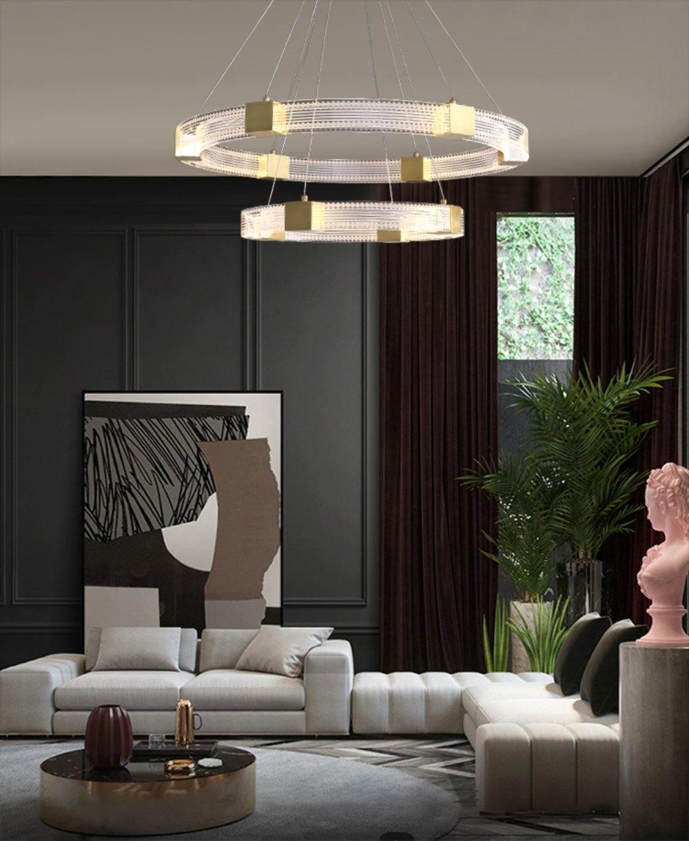 Eurdora lámpara de araña moderna minimalista anillo LED
