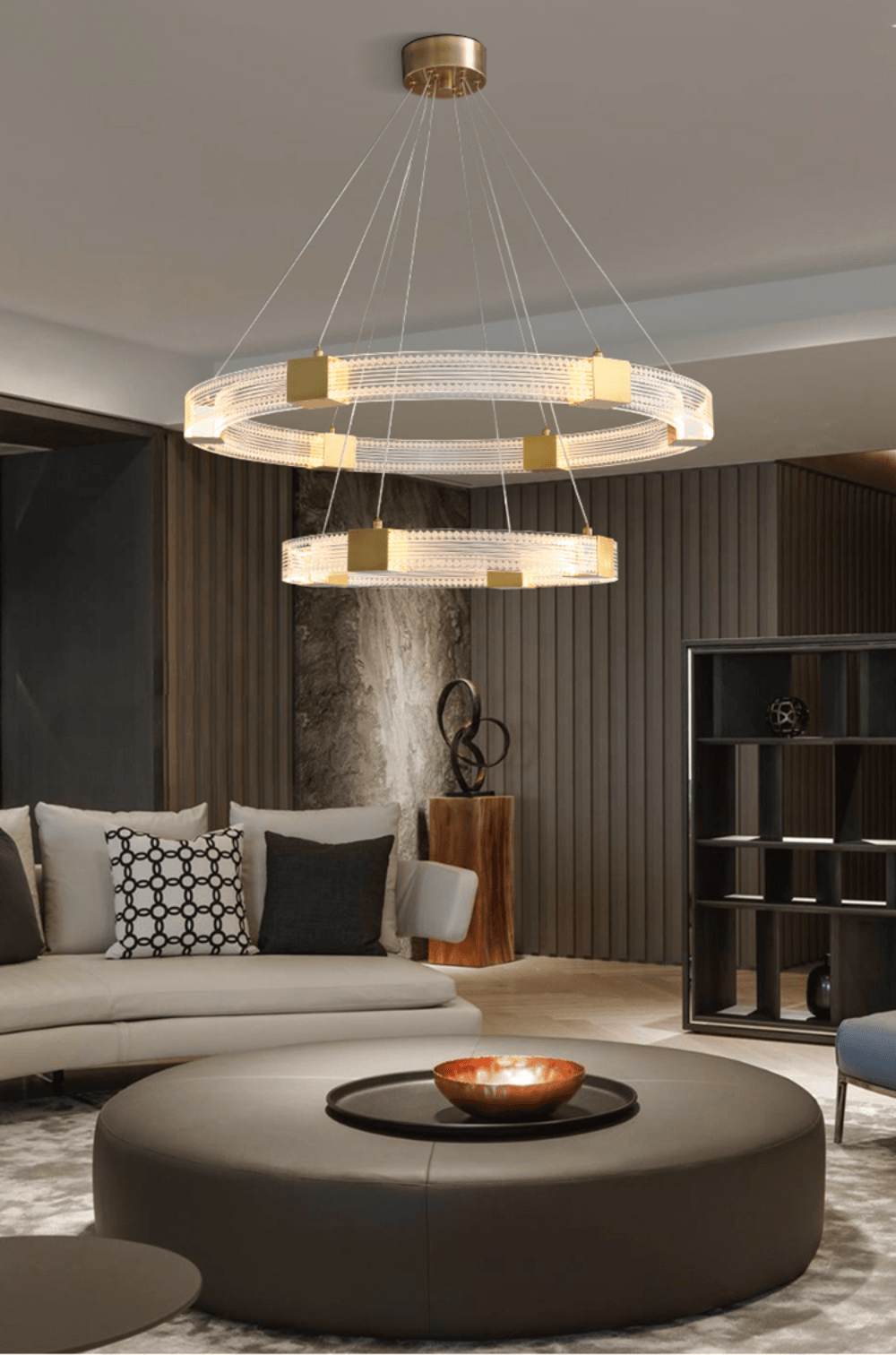 Eurdora lámpara de araña moderna minimalista anillo LED