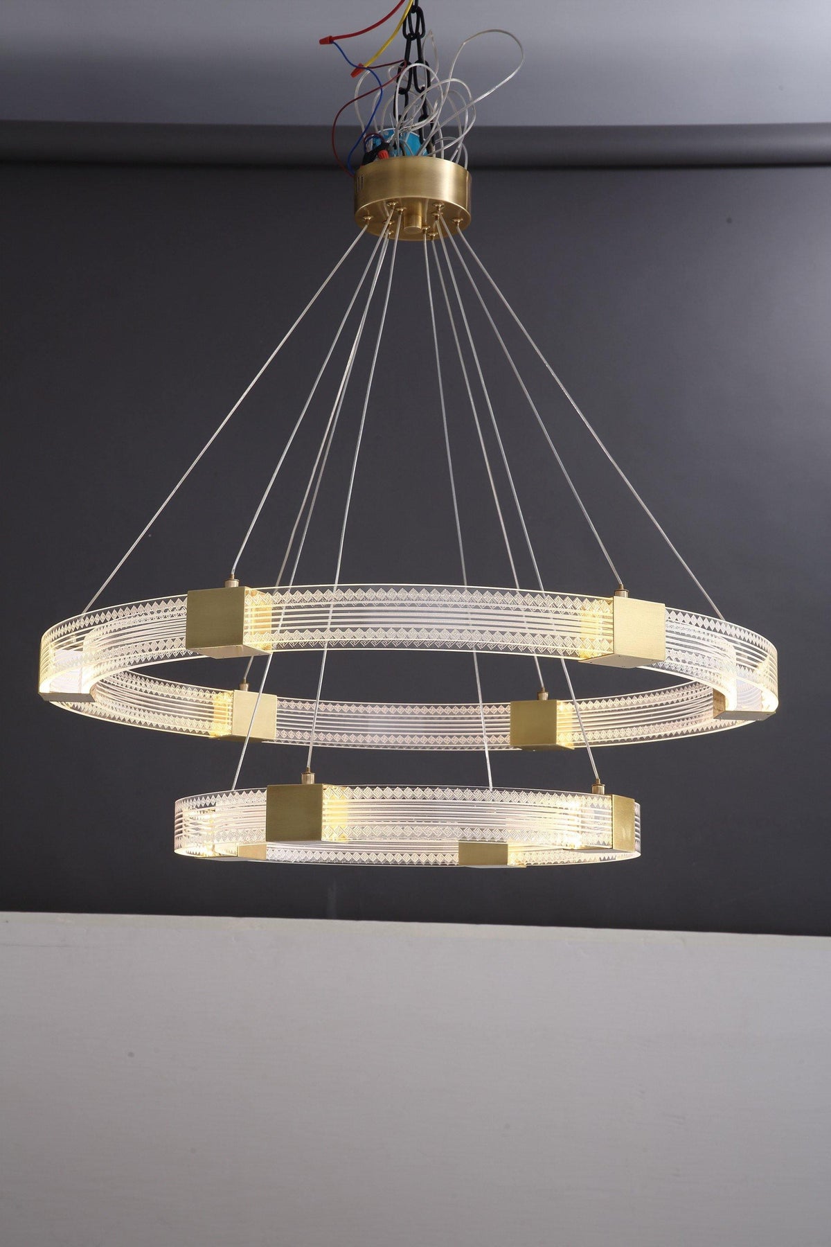 Eurdora lámpara de araña moderna minimalista anillo LED