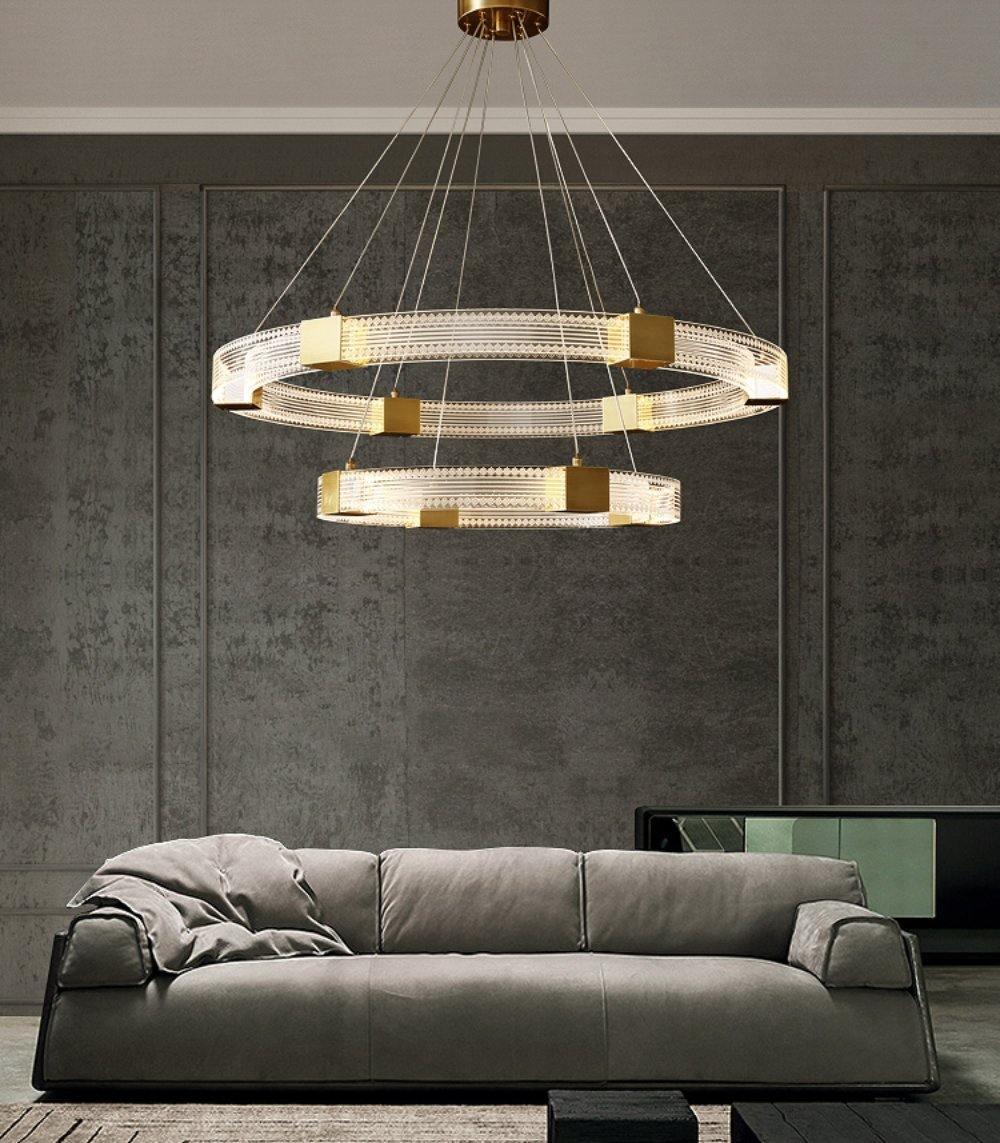 Eurdora lámpara de araña moderna minimalista anillo LED