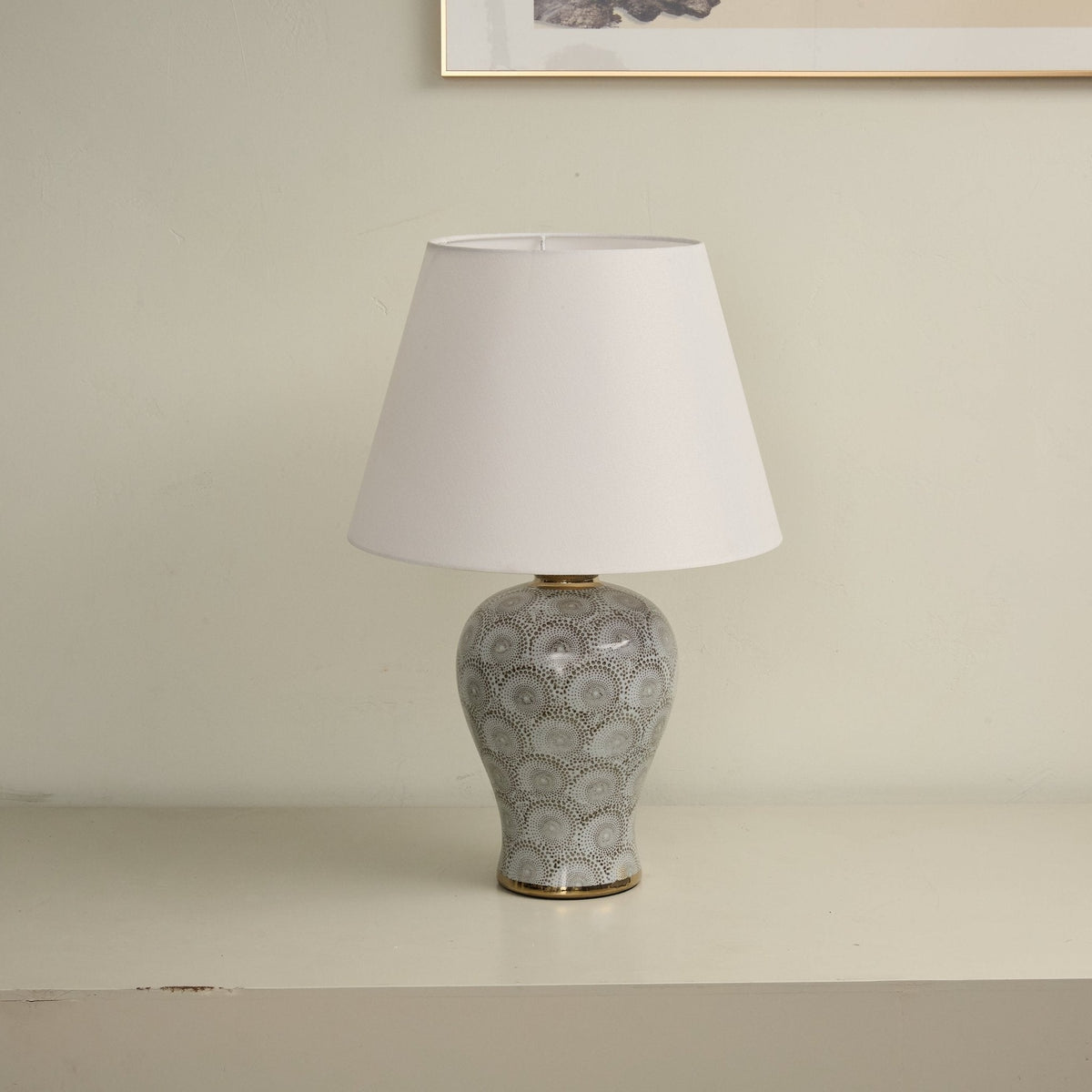 Patterned lámpara de mesa de cerámica con patrón