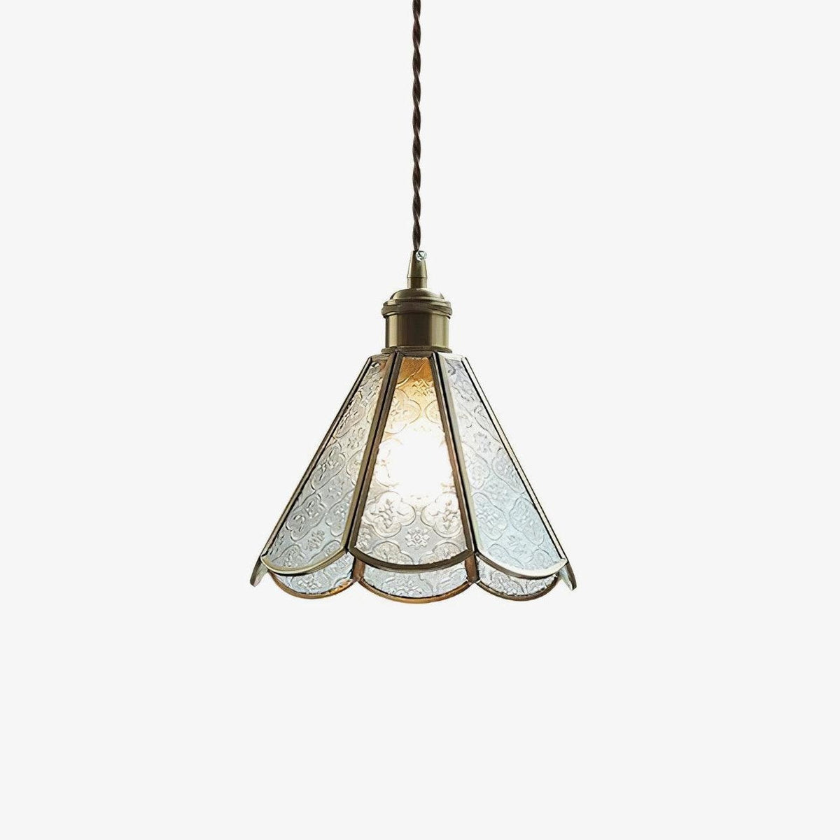Arvane lámpara colgante elegante de latón y vidrio con patrón