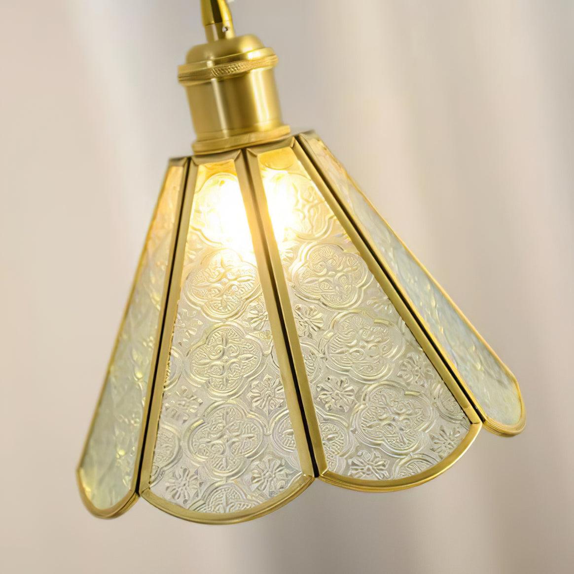 Arvane lámpara colgante elegante de latón y vidrio con patrón