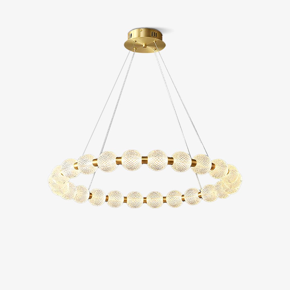 Soleena lámpara de araña anillo dorado elegante