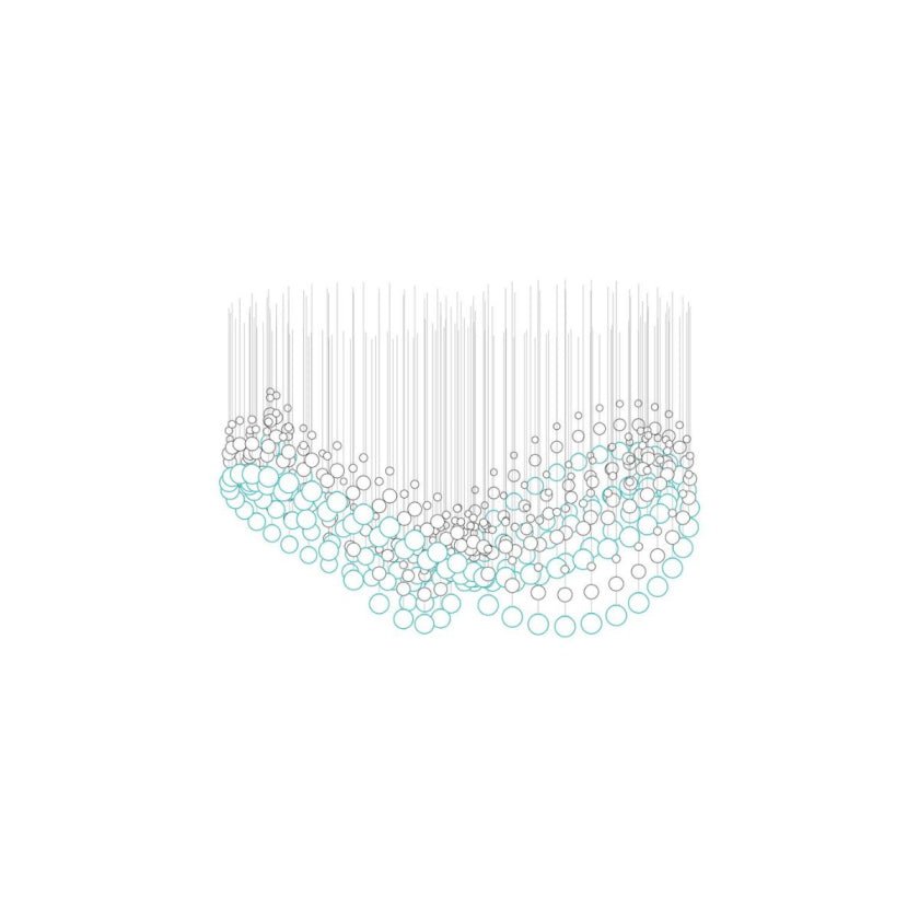 Pearl lámpara de araña Veil Couture Cascade Customize