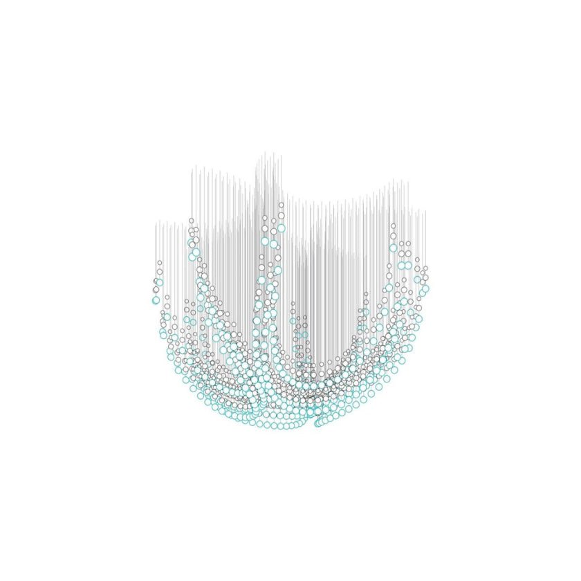Pearl lámpara de araña Veil Couture Cascade Customize