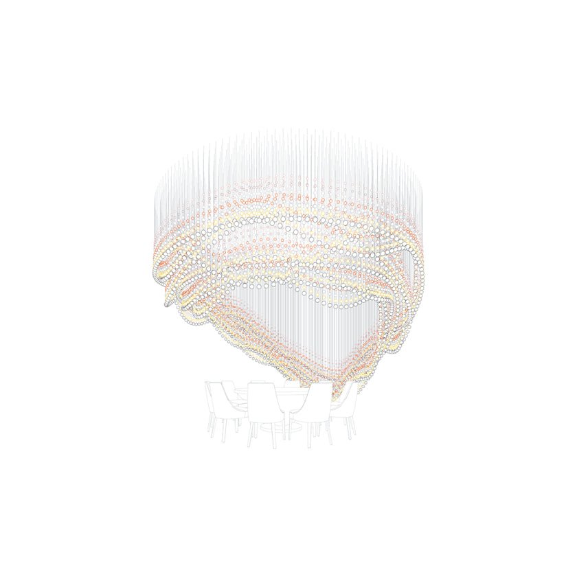 Pearl lámpara de araña Veil Couture Cascade Customize