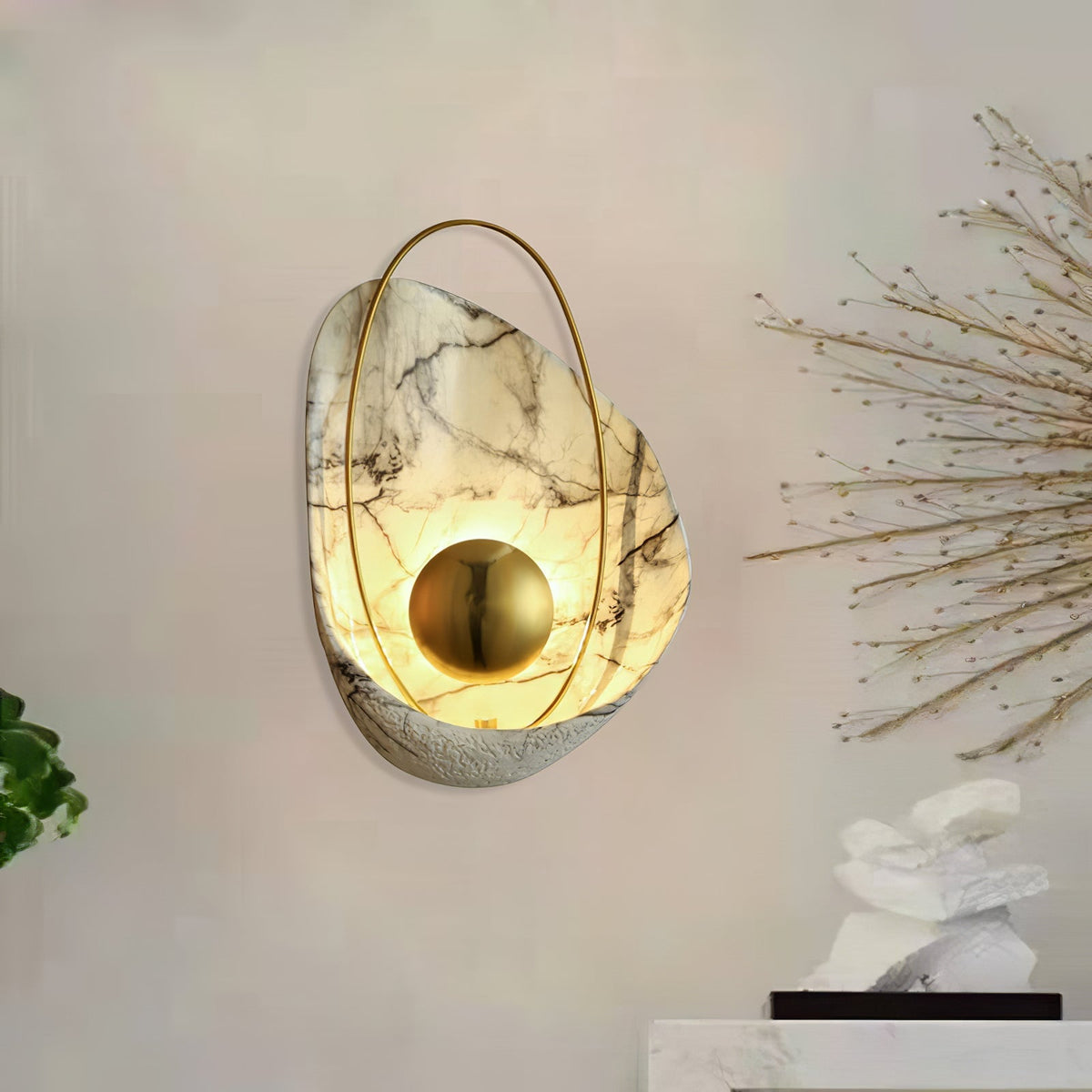 Vethaora aplique de pared Premium nórdico resina art Pearl