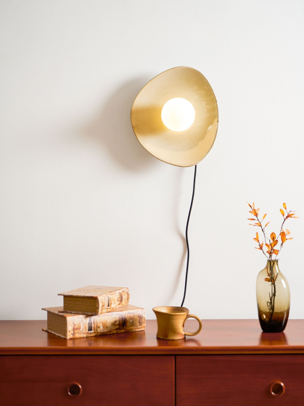 Lioruiella aplique de pared Pebble Disc cerámica vidrio enchufe enchufable