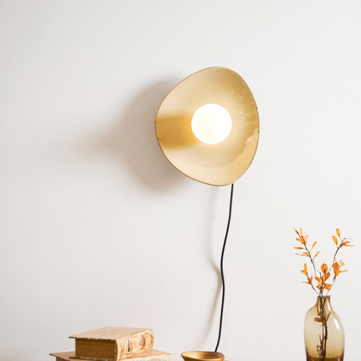Lioruiella aplique de pared Pebble Disc cerámica vidrio enchufe enchufable