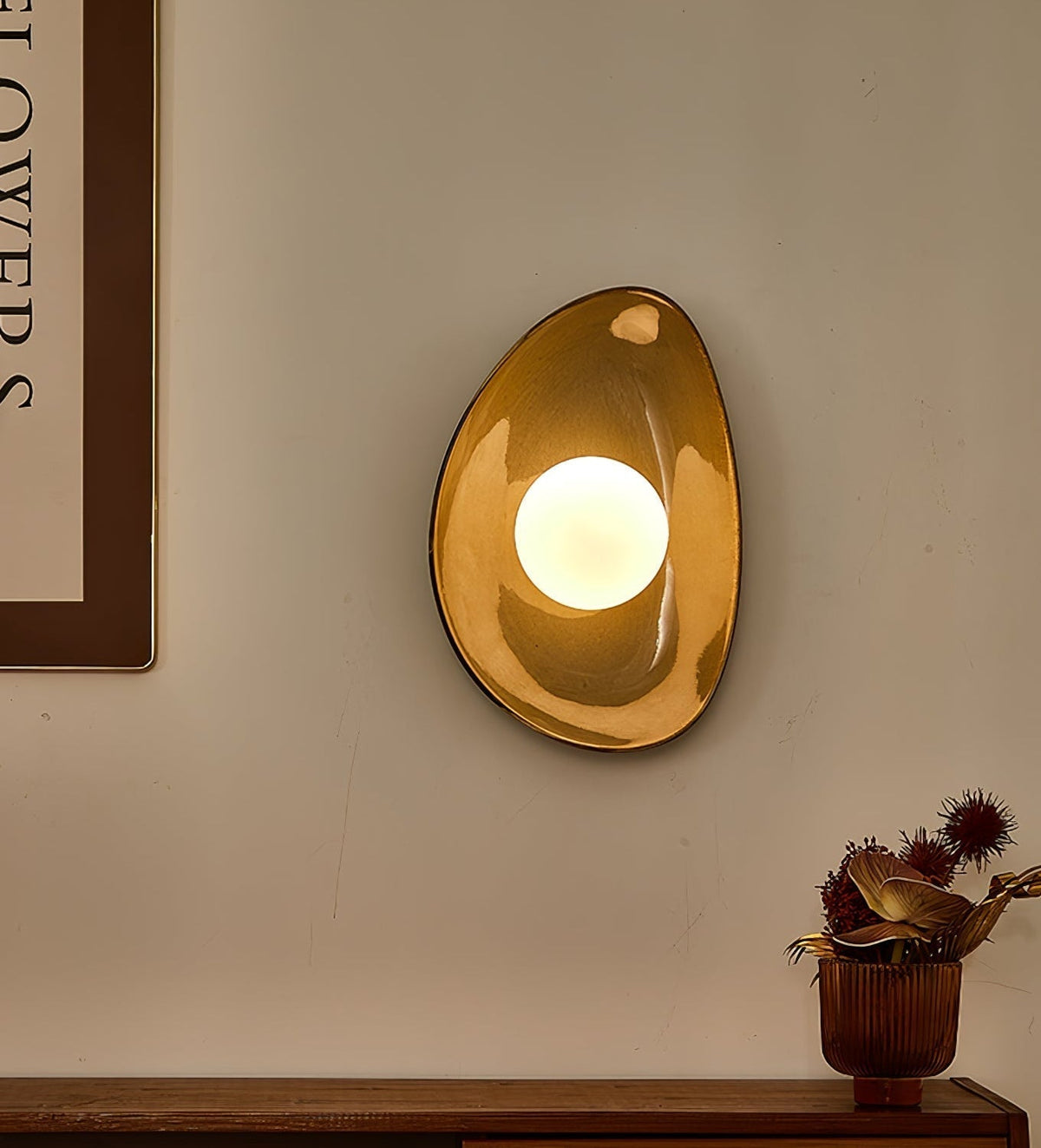 Ertalila aplique de pared elegancia Pebble Disc cerámica