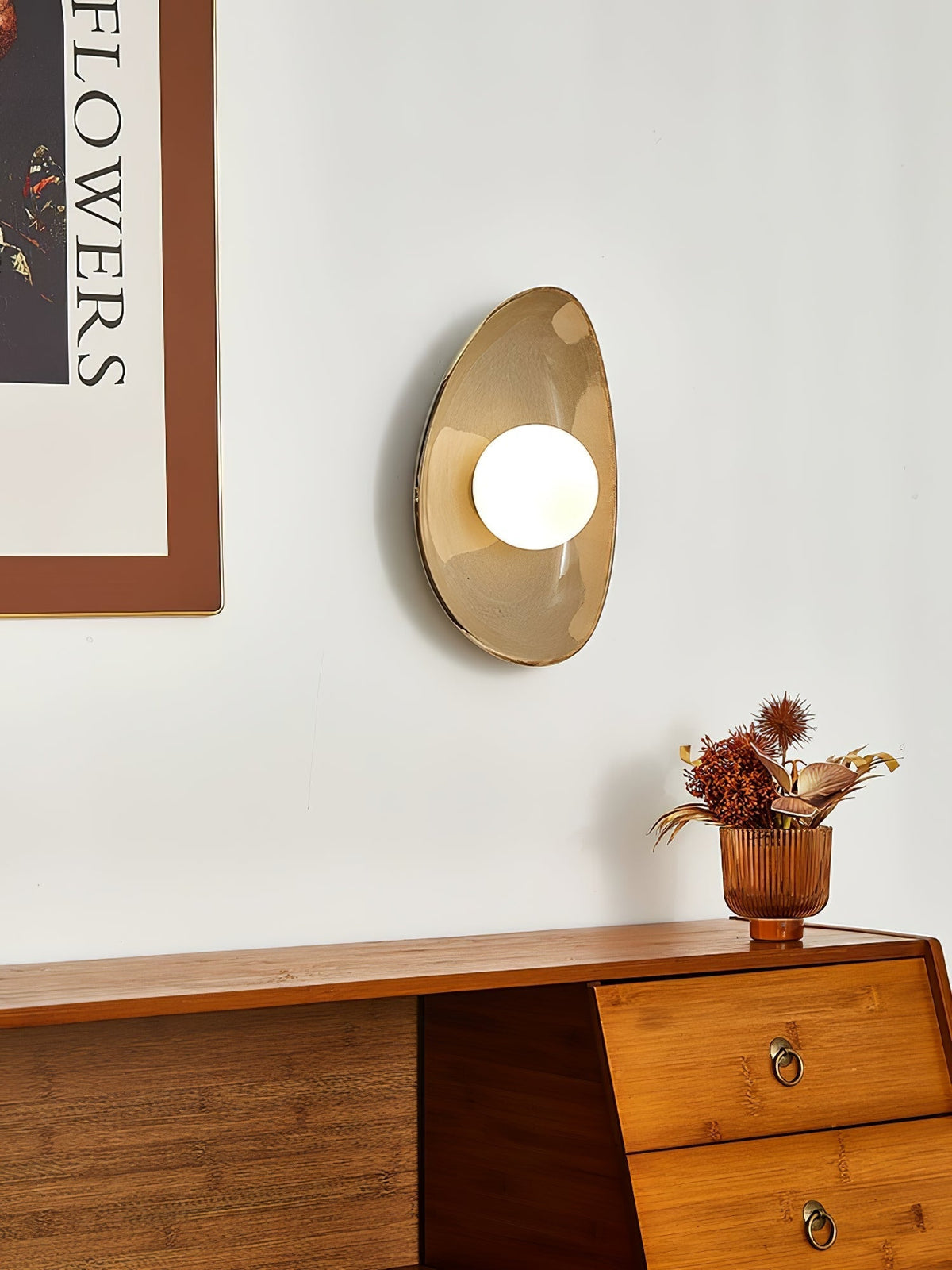 Ertalila aplique de pared elegancia Pebble Disc cerámica