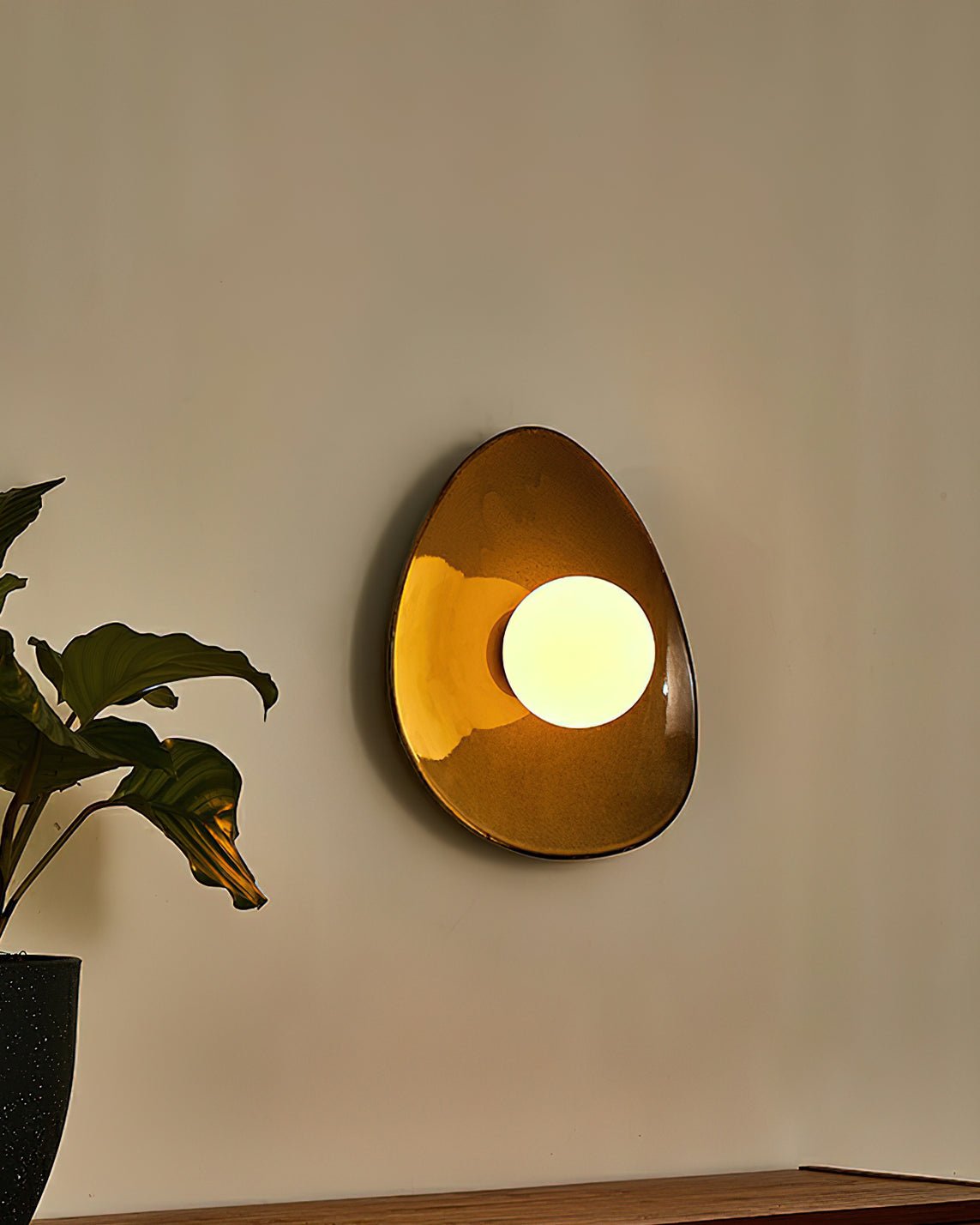 Ertalila aplique de pared elegancia Pebble Disc cerámica